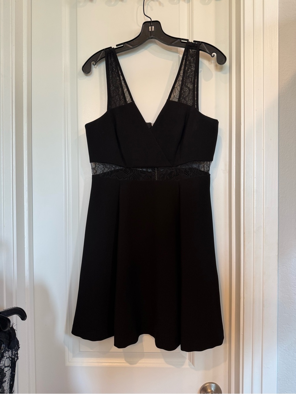 BCBGeneration Black Lace-Trim Mini Dress